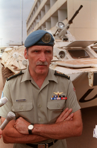 Major-General Romeo Dallaireat in a picture taken at the Kigali airport on Aug. 1, 1994. (Ryan Remiorz/CP)